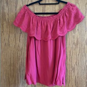 Loft red off the shoulder top